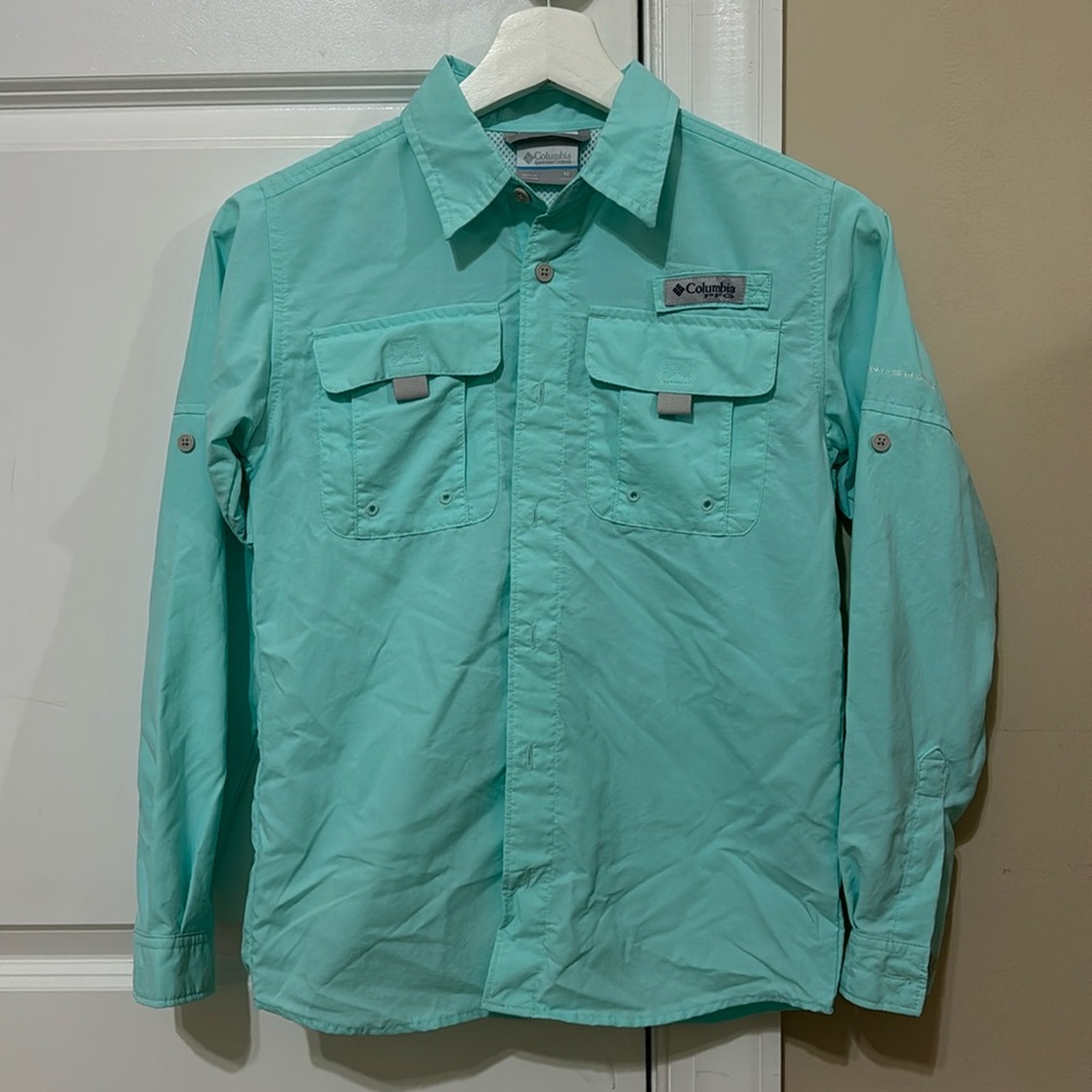 Columbia PFG boys long-sleeve fishing shirt, button down, Size Medium (10/12)